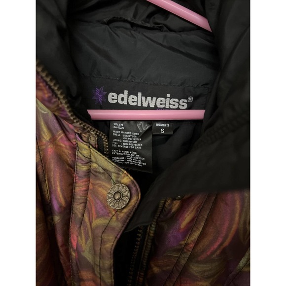 Edelweiss Vintage Women's Skiwear Yellowstone Camouflage Small Hibiscus Jacket - Picture 3 of 12